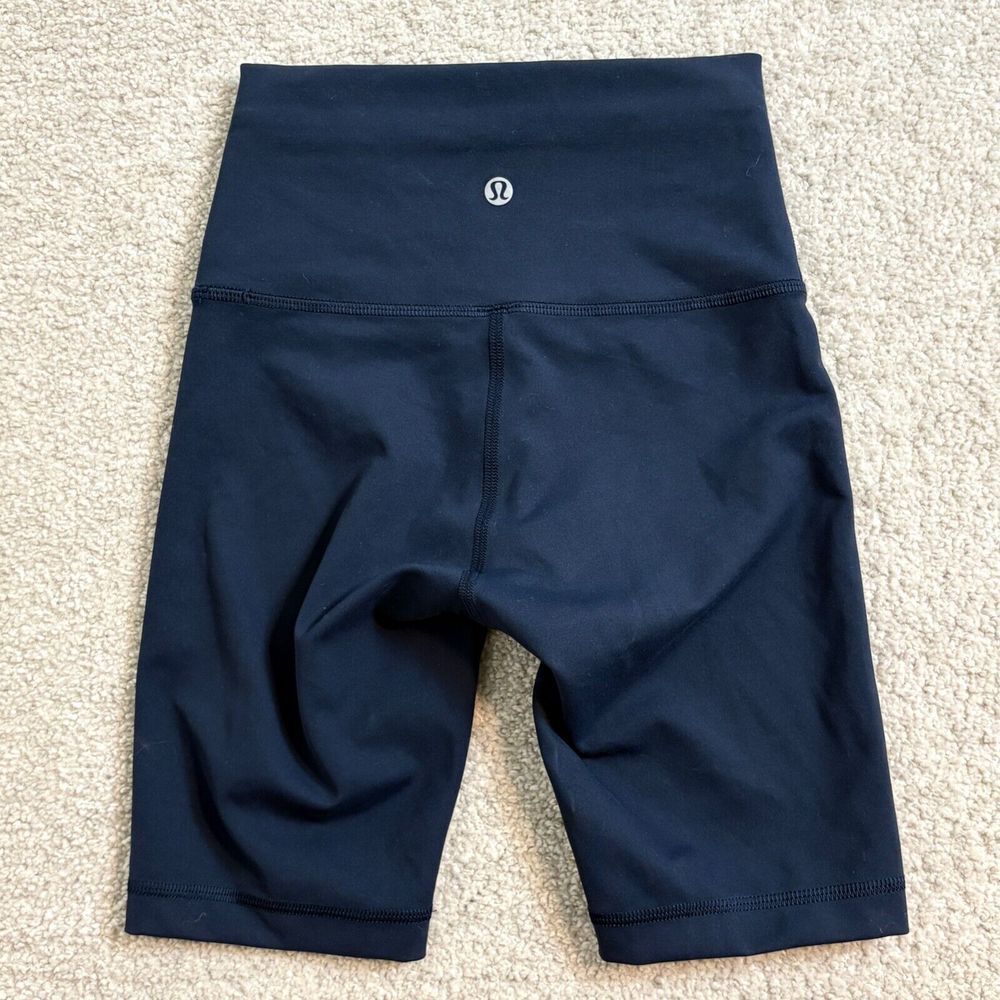 Lululemon Womens Wunder‎ Train Size 2 High Rise Shorts 8" Biker Athleisure Gym